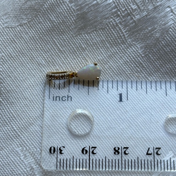 14k Australian Opal & Diamond Pendant - Picture 7 of 7